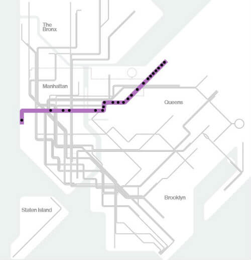 Plan Metro New York Ligne 7