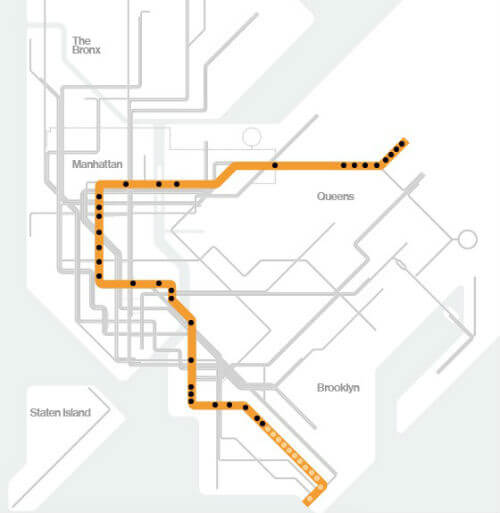 Plan Metro New York Ligne F