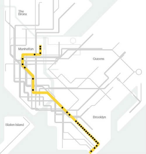 Plan Metro New York Ligne Q