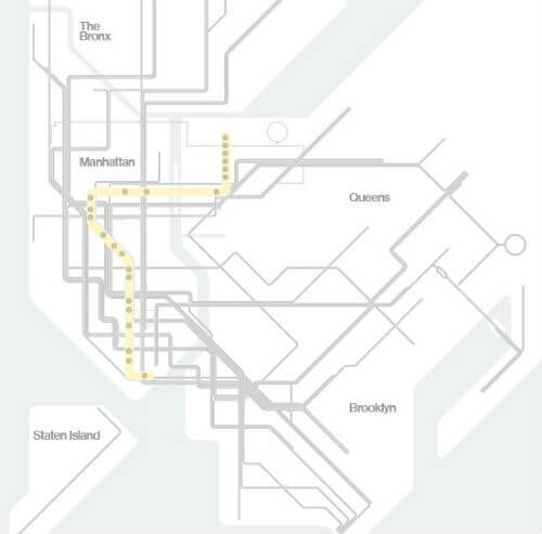 Plan Metro New York Ligne W